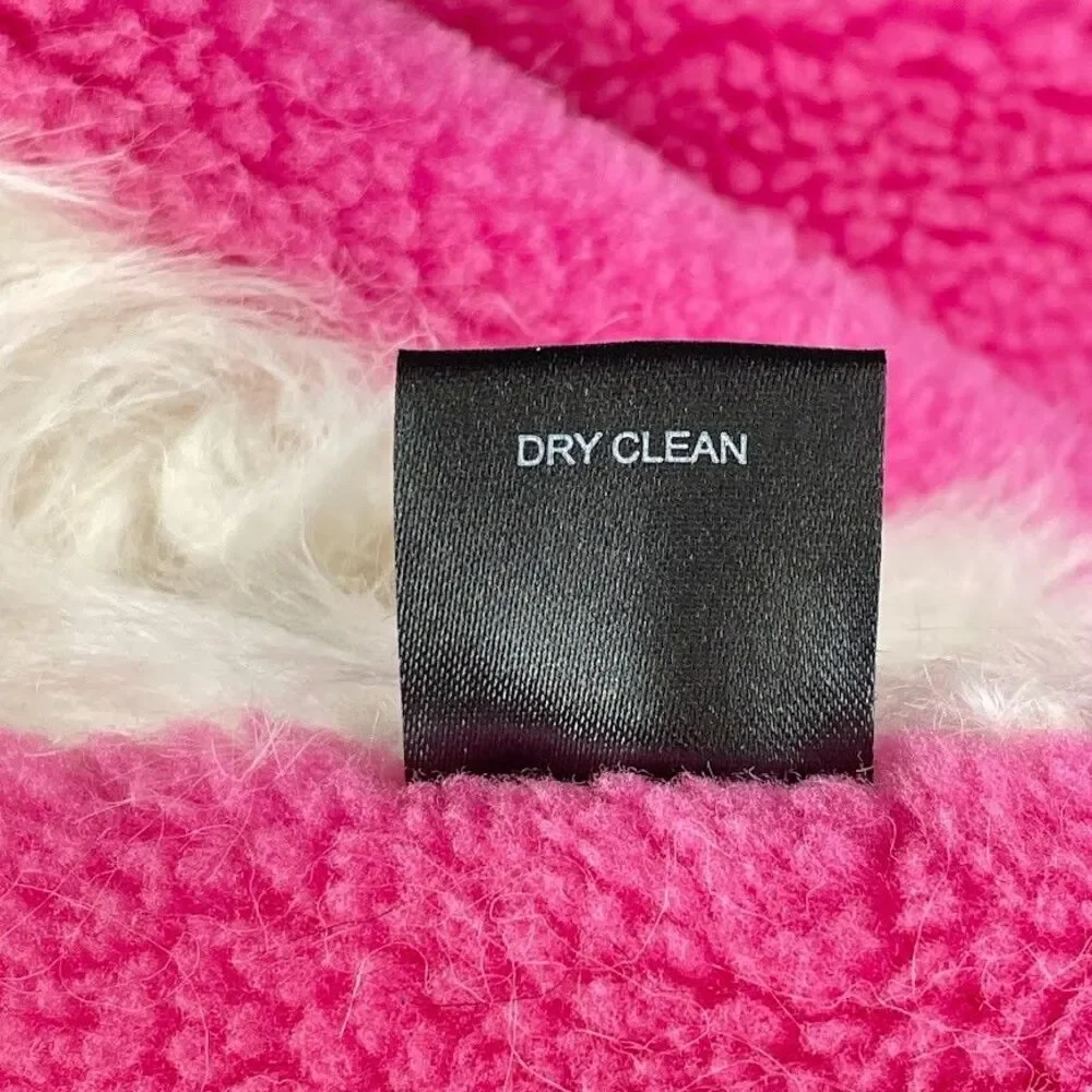 Heurueh Hybrid Pull Thru Scarf Winter White Vegan Fur Pink Fleece Lined $180 NEW